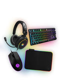 Stealth Light Up Gaming Setup Bundle - Keyboard, Mouse, Mouse Pad, C6-100 LED Gaming Headset