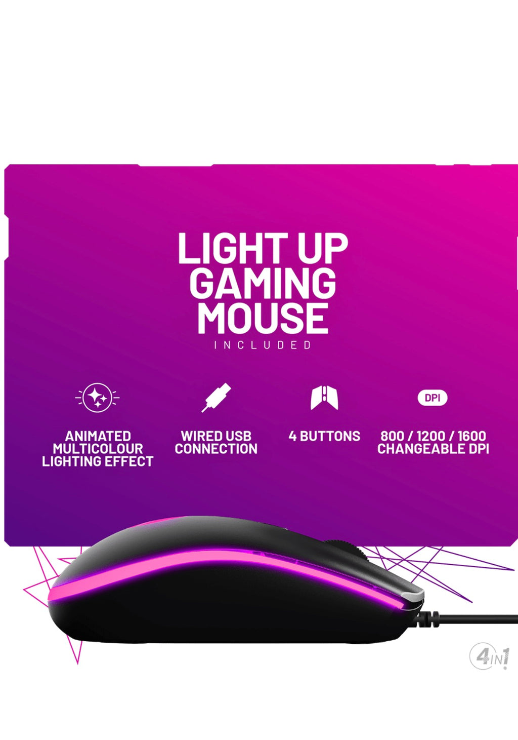 Stealth Light Up Gaming Setup Bundle - Keyboard, Mouse, Mouse Pad, C6-100 LED Gaming Headset